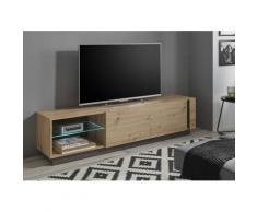 Lowboard 188 cm mit 2x Klappen und Beleuchtung Eiche Graphit CORATO