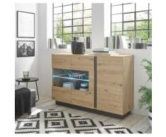 Sideboard 3-türig 138 cm breit Eiche Graphit CORATO