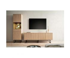 Wohnwand Eiche hell 2-teilig 273 cm Set-1 Como