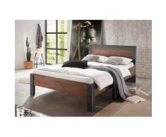 Bett 140x200 mit Holzkopfteil used-look QUEENS