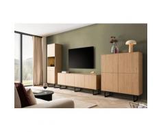 Wohnwand Eiche hell 3-teilig 403 cm Set-2 Como