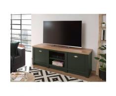 Lowboard 2-türig 152x51 cm Grün + Eiche CASTLE