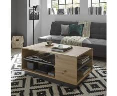 Couchtisch 100x60 cm Höhe 46 cm Eiche Graphit CORATO