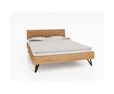 Bett GENT Eiche massiv mit Holzkopfteil 160x200