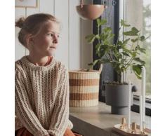 Pflanzenkasten OYOY Living Design, Inka Kana, Schwarz, für Wohnzimmer, Keramik Design