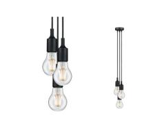 Pendelleuchte Paulmann, Pendelleuchte Neordic Ketil, dimmbar, Schwarz, für Wohnzimmer, Metall Modern