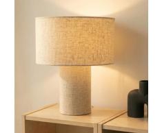 Tischleuchte Lindby, Elfie, Beige, für Wohnzimmer, Stoff / Textil Skandinavisch