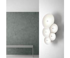 Wandleuchte Luceplan, Bulbullia, dimmbar, Weiß, für Wohnzimmer, Metall Design