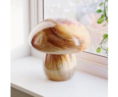 Tischleuchte By Rydéns, Mira Mushroom, Braun / Rost, für Wohnzimmer, Glas