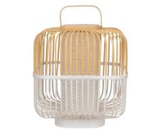 Tischleuchte Forestier, Bamboo Square M, Weiß, für Wohnzimmer, Bambus Design