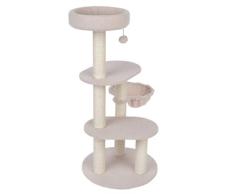 TIAKI Kratzbaum Shearly beige Katze mit Liegefläche und Hängematte
