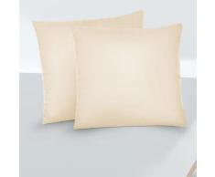 biberna Feinjersey-Kopfkissenbezug Doppelpack kitt, 2x 80x80 cm
