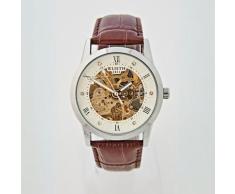 Herren-Armbanduhr silber-braun