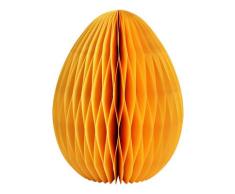 Osterdeko Osterei mit Wabenstruktur aus Papier Gelb