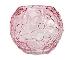 Vase mit Blumendekor rosa 13 cm Höhe