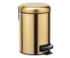 WENKO Kosmetik Treteimer Mod. Leman, Gold matt, 3 L, Edelstahl, 3 Liter