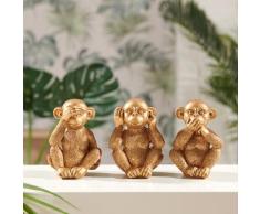 Dekofiguren "3 weise Affen" goldfarben 3-tlg. Eldo