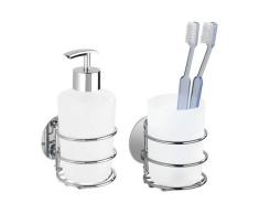 Turbo-Loc® Set: Seifenspender & Zahnputzbecher, weiß satiniert WENKO