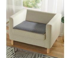 Sessel-Sitzauflage mit Teddy-Fleece dunkelgrau