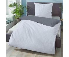 biberna Mako-Satin Bettwäsche PUNKTE - MIX & MATCH blau, 155x220 cm + 80x80 cm
