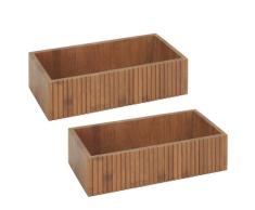 WENKO Aufbewahrungsbox Mod. Mera, 2er Set, aus geräuchertem Bambus