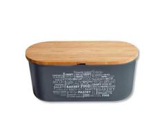Brotbox mit Schneidebrett natur/grau KESPER