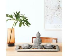 Buddha mit Teelichthalter und Dekosteinen