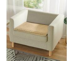 Sessel-Sitzauflage mit Teddy-Fleece creme