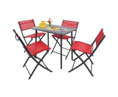 VCM 5-tlg. Gartenset "Sumila" 80 x 55 Rot