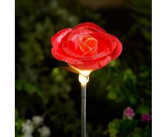 Grabdeko Solarleuchte "Rose" mit Steckstab