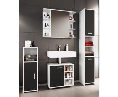 VCM Badmöbelset Badezimmer Set "Zalo I" Schwarz 4-tlg.