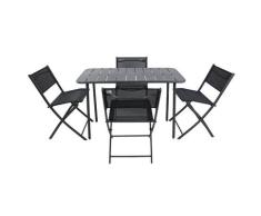 VCM 5-tlg. Gartenset "Sumila" 110 x 55 Schwarz