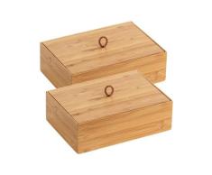 Aufbewahrungsbox „Terra“ L mit Deckel, 2er Set, Bambus WENKO