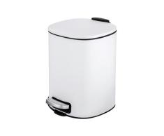WENKO Treteimer Alassio, Weiß 5 L, Easy-Close Absenkautomtik
