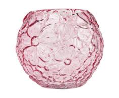 Vase mit Blumendekor rosa 16 cm Höhe