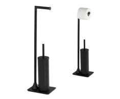 WENKO Stand WC-Garnitur Hella, Schwarz matt lackiert