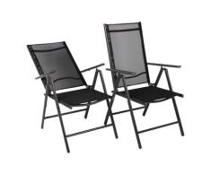 VCM Gartenstuhl 2er Set Anthrazit
