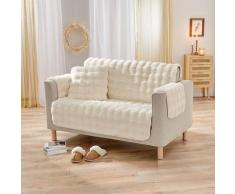 Sofaüberwurf 2-Sitzer "Bubble-Fleece" 120 x 150 cm creme Eldo