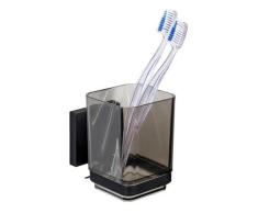 Zahnputzbecher „Quadro“, Vacuum-Loc®, schwarz WENKO