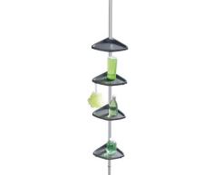 WENKO Teleskop Duschecke Compact Silber, mit 4 Ablagen