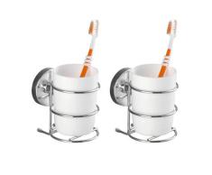 Wand-Zahnputzbecher „Milazzo“, 2er Set, Vacuum-Loc® WENKO