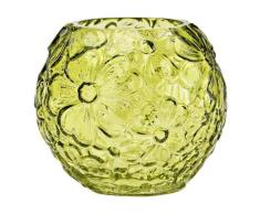Vase mit Blumendekor grün 13 cm Höhe