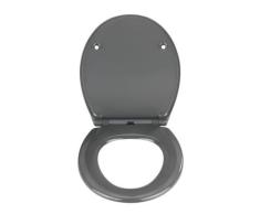WENKO Premium WC-Sitz Samos Grau, aus antibakteriellem Duroplast mit Absenkautomatik