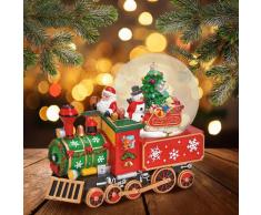 Spieluhr / Schneekugel Nikolaus-Lokomotive