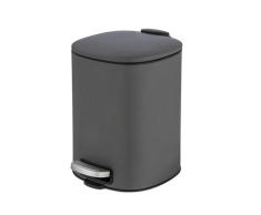 WENKO Treteimer Alassio, Grau 5 L, Easy-Close Absenkautomtik
