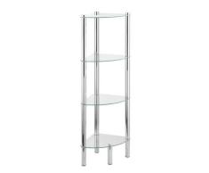 Eckregal Yago 4 Ablagen aus Edelstahl & Glas WENKO