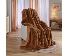 Webpelzdecke "Bubble-Fleece" braun/weiß Eldo