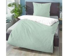 biberna Mako-Satin Bettwäsche PUNKTE - MIX & MATCH mint, 155x220 cm + 80x80 cm