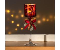 Teelichthalter Glas-Kelch rubinrot Eldo