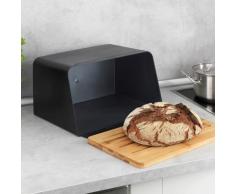 WENKO Brotkasten mit Bambus-Schneidebrett als Deckel schwarz